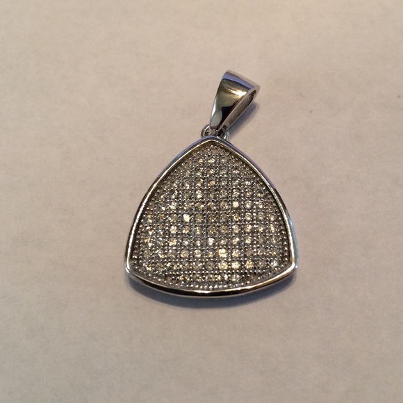 Triangular Sterling Pendant and Earrings with - Picture 3 of 7